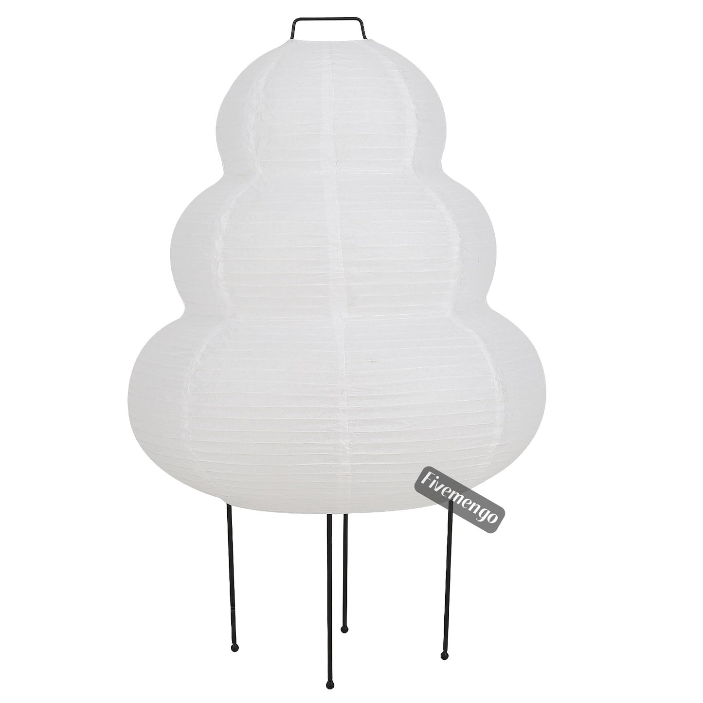 Fivemengo Japanese Paper Floor Lamp, Cozy Rice Paper Lantern Lights Japandi Wabi Sabi Lantern Floor Lamp for Bedside Nightstand Bedroom Office Living Room, E26 LED Bulb Warn Light