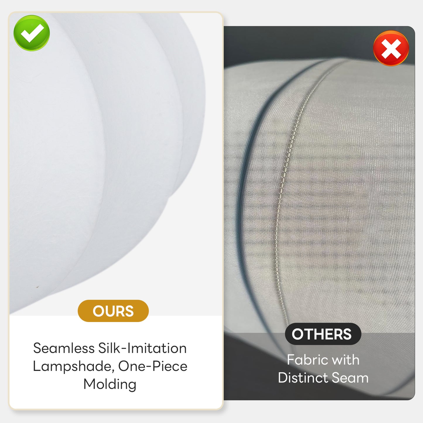 Pandaluna 19.7in Lantern Pendant Light, 3-Light Imitation Silk White Bubble Pendant Lighting Fixture, Hanging Lamp Simple Chandelier for Living Dinning Room Kitchen Island Bedroom Restaurant Cafe