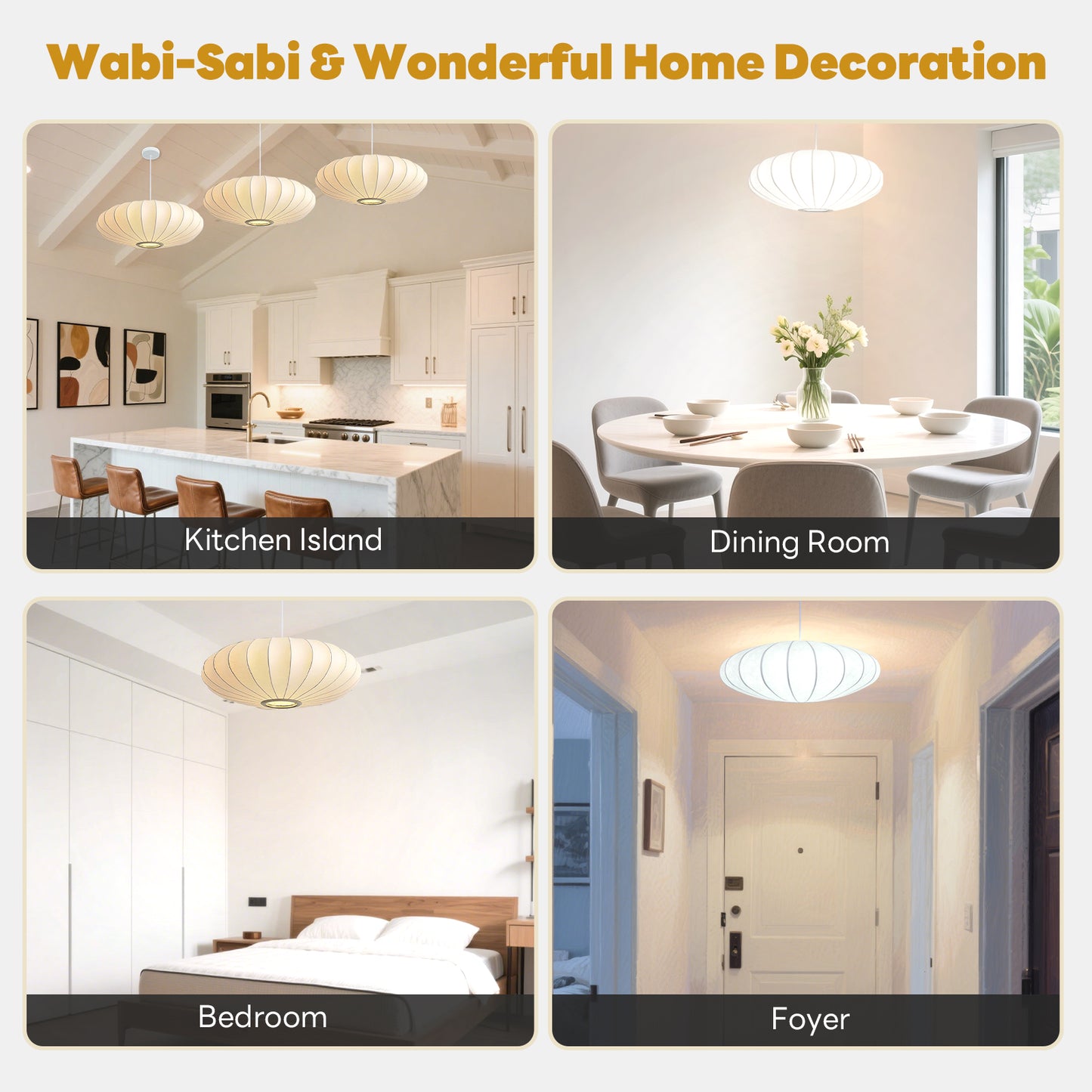 Pandaluna 19.7in Lantern Pendant Light, 3-Light Imitation Silk White Bubble Pendant Lighting Fixture, Hanging Lamp Simple Chandelier for Living Dinning Room Kitchen Island Bedroom Restaurant Cafe